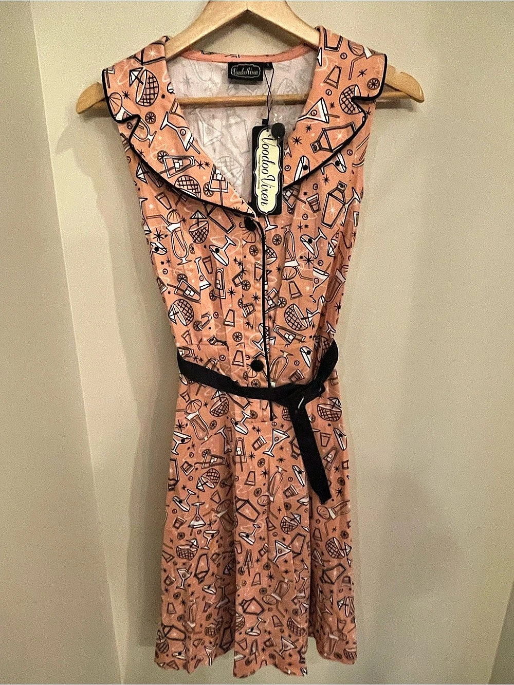 Voodoo Vixen Geometric Midi Dress in Pink Size  NWT retro